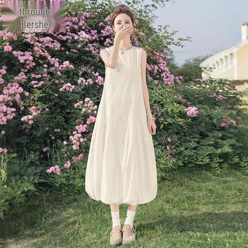 Sibaishe Women s Sleeveless High-Waist Vest Dress 2XL