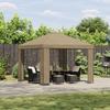 Gazebo 3 X 3 M Beige Polyester and Steel 190 Gsm