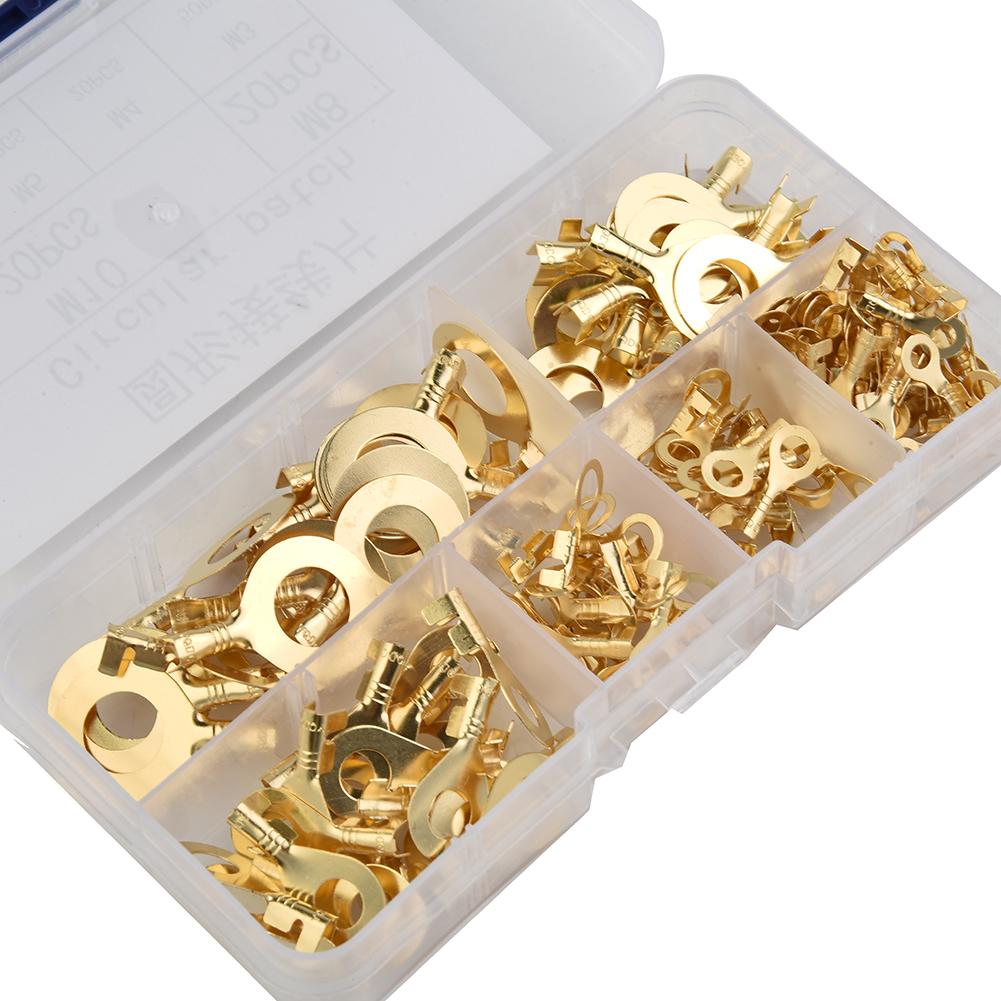 150pcs Brass Ring Crimp Connectors Kit for M3 M5 M6 M8 M10 Wire Terminals Compatible with General Electrical Projects