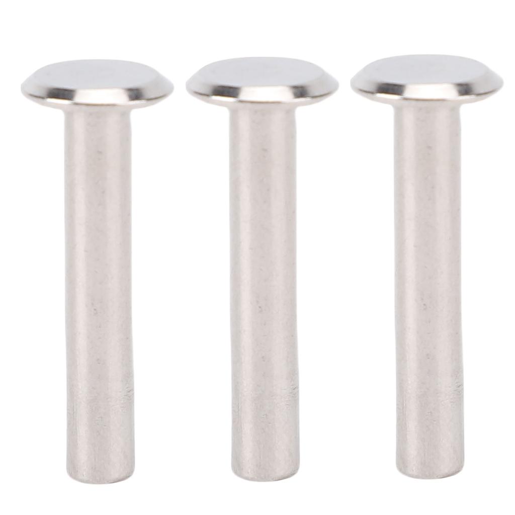 4x24x8.5mm 100 Sett M3 Skruenagler Flat Rund Hode Bindingsnagler for PU-lær DIY Håndverk