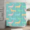 Vibrant Dogs Pattern Shower Curtain Blue Green Pink Yellow Colors Bathroom Decor for Kids Bathrooms Adults Modern Design Waterpr