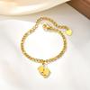 Golden Children's Figaro Footprint Anklet – Engravable Euro-American Style Ornament