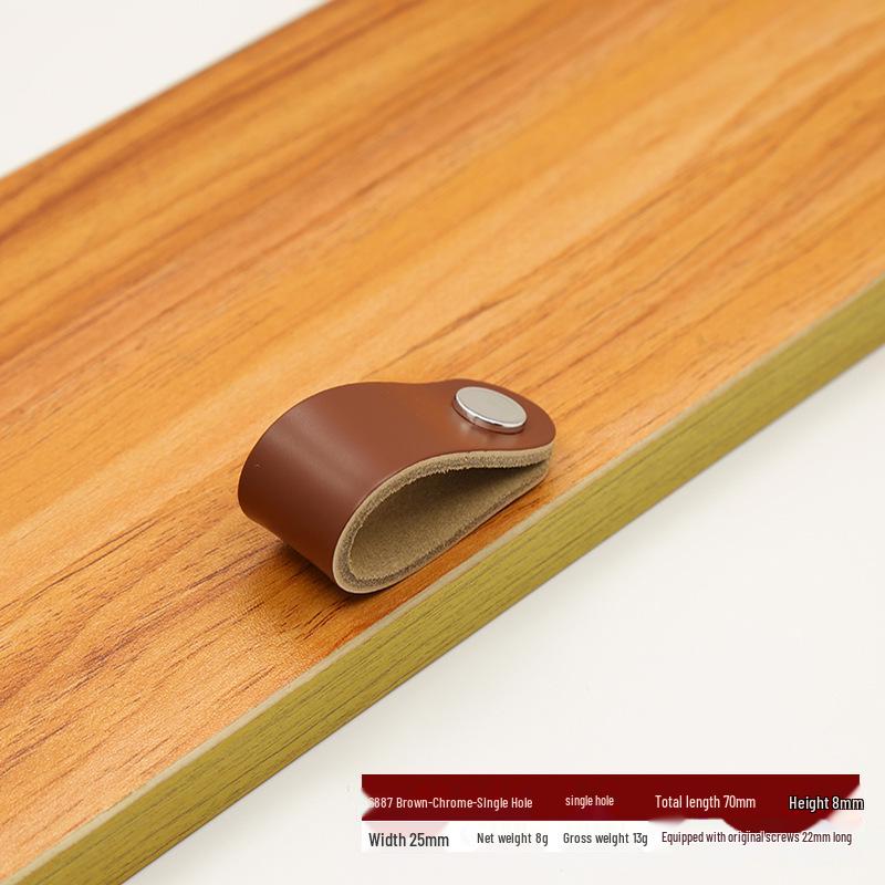 Brown Leather Handle for Cabinets, Wardrobes, Drawers, Boxes, and Luggage