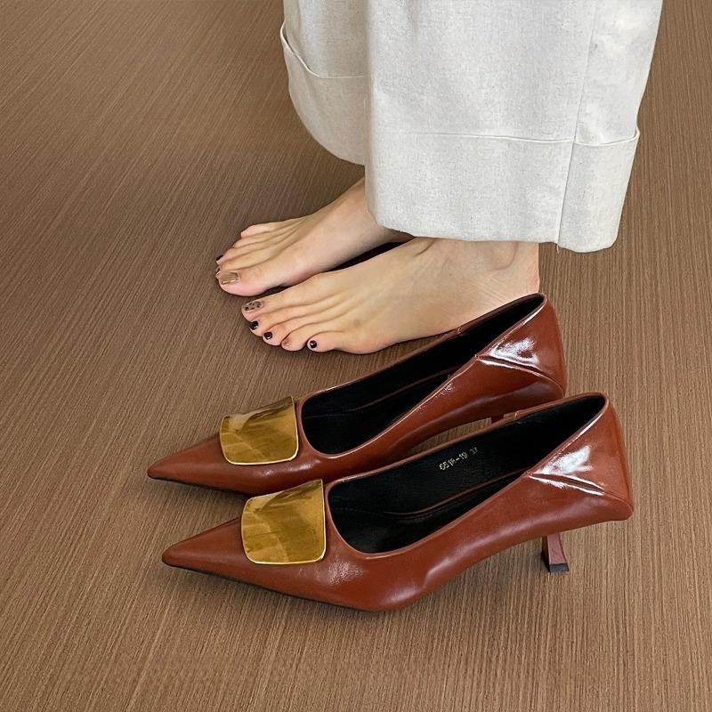 Pointed High Heels Women's Shoes Spring New Niche Design Temperament Celebrity Stiletto Single Shoes