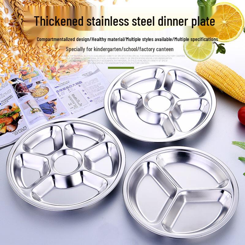 304 Stainless Steel Divided Lunch Plate for Kids