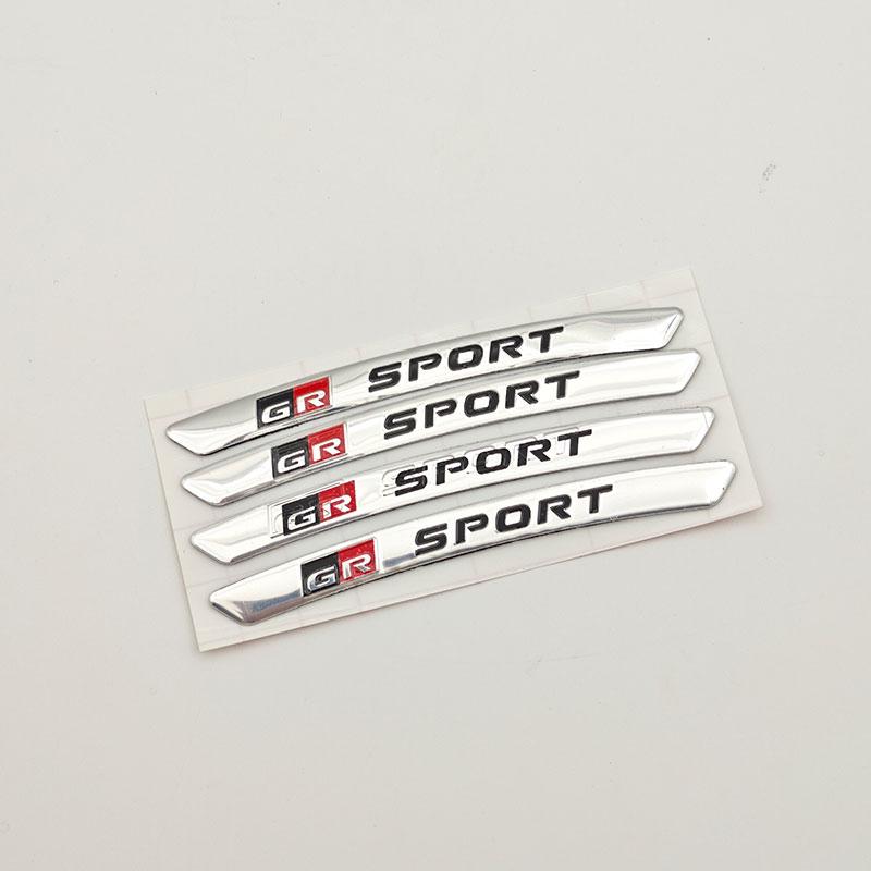 For Toyota 4Pcs Car Styling Aluminum Wheel Rims Racing Stickers Auto Accessories Corolla Avalon Supra Yaris Prado Prius Rav4