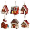Glowing Wood Christmas Cottage LED Glowing Small Wood Houses Christmas Cheer for Tabletop or Mantels Decoration