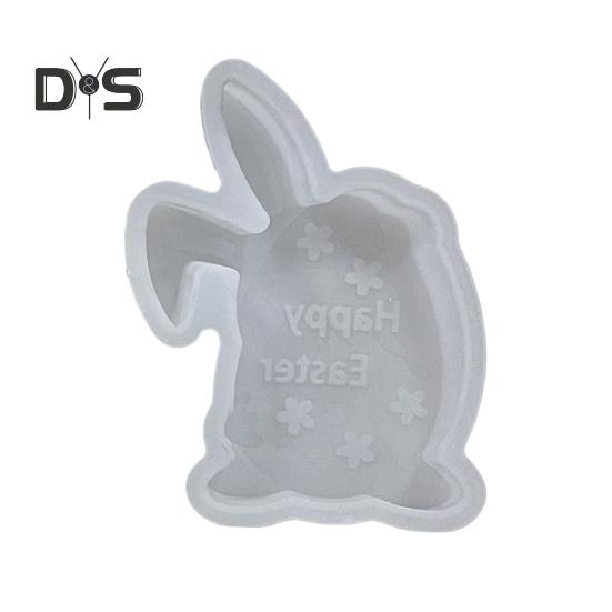 

Пасхальная силиконовая форма для свечей в форме кролика и яйца, многоразовая гибкая форма для шоколада, для свечей, мыла, ледяных скульптур, гипсовых поделок белый