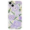 Applicable iPhone11promax Mobile Phone Case All-inclusive 11 Personality 11 Huawei Oppo Redmi Purple Oil Painting Flowers