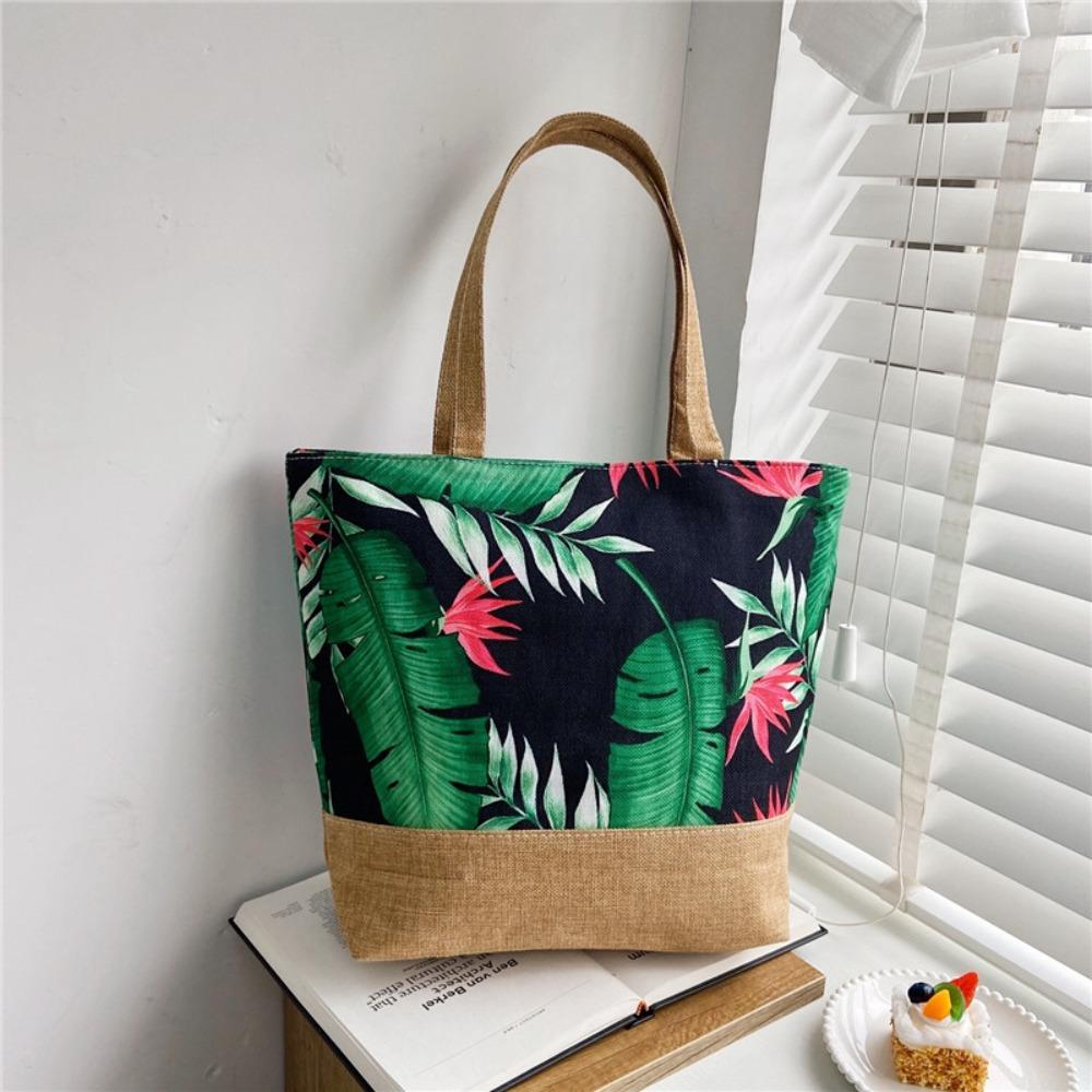 Simple Design Canvas Cross Body Bag Large Capacity Durable Shoulder Bag Stylish Beach Bag Casual Use