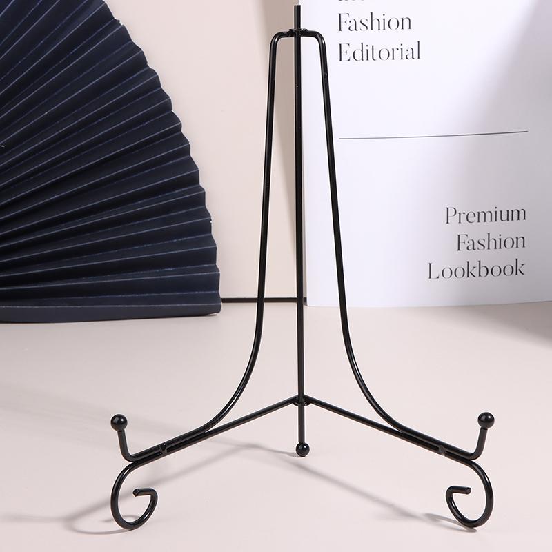 Black Sliver Iron Easel Display Stand Book Holder Photo Pedestal Bowl Dish Frame Picture Plate Rack Easel Crafts Bracket