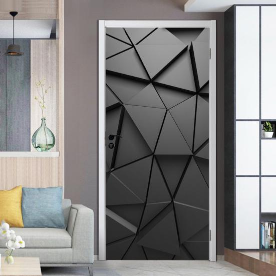 3D Geometric Waterproof PVC Door Wall Sticker Home Living Room Art Decor Decal