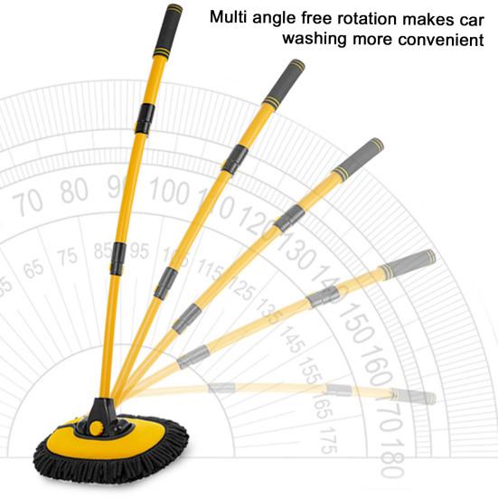 Car Wash Brush Mop Kit with Extension Long Handle Scratch Free Rotatable Wide Applicability Retractable