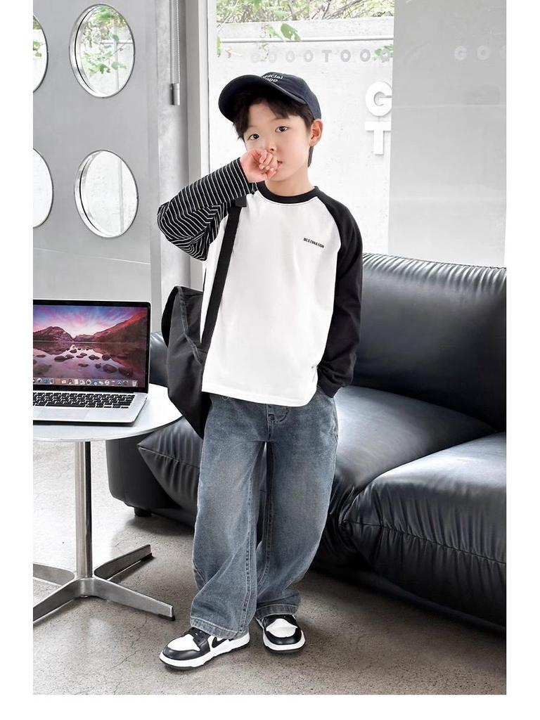 Boys' 2025 New Style Fleece-Lined Straight-Leg Jeans for Middle and Big Kids