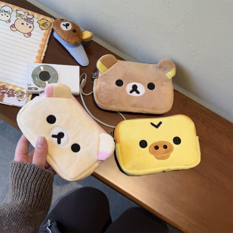 Kawaii Rilakkumas Coin Purse Wallet Creative Peripheral Korilakkuma Ccd Storage Card Bag Couple Birthday Small Storage Bag Gifts