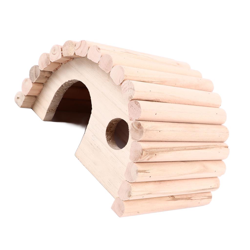 Hamster Holzhaus Niedliche Bogenform Warm Sicher Stabil Meerschweinchen Holzhaus für Hamster Rennmäuse Ratten Kleintiere