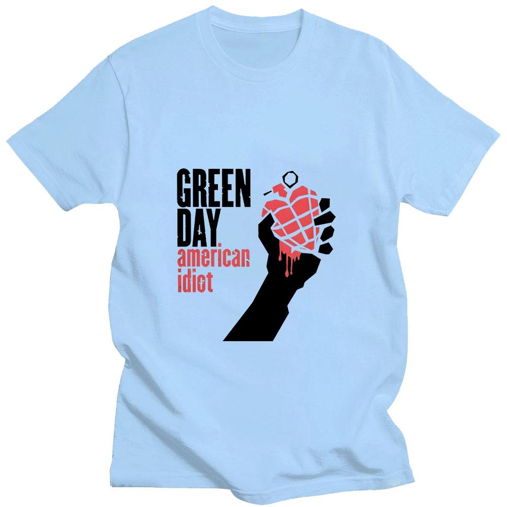 Green Day Saviour Rock Band Fashion Print TShirt  Summer Fashion HipHop Mens TShirt  HighQuality Pure Cotton Short Sleeve