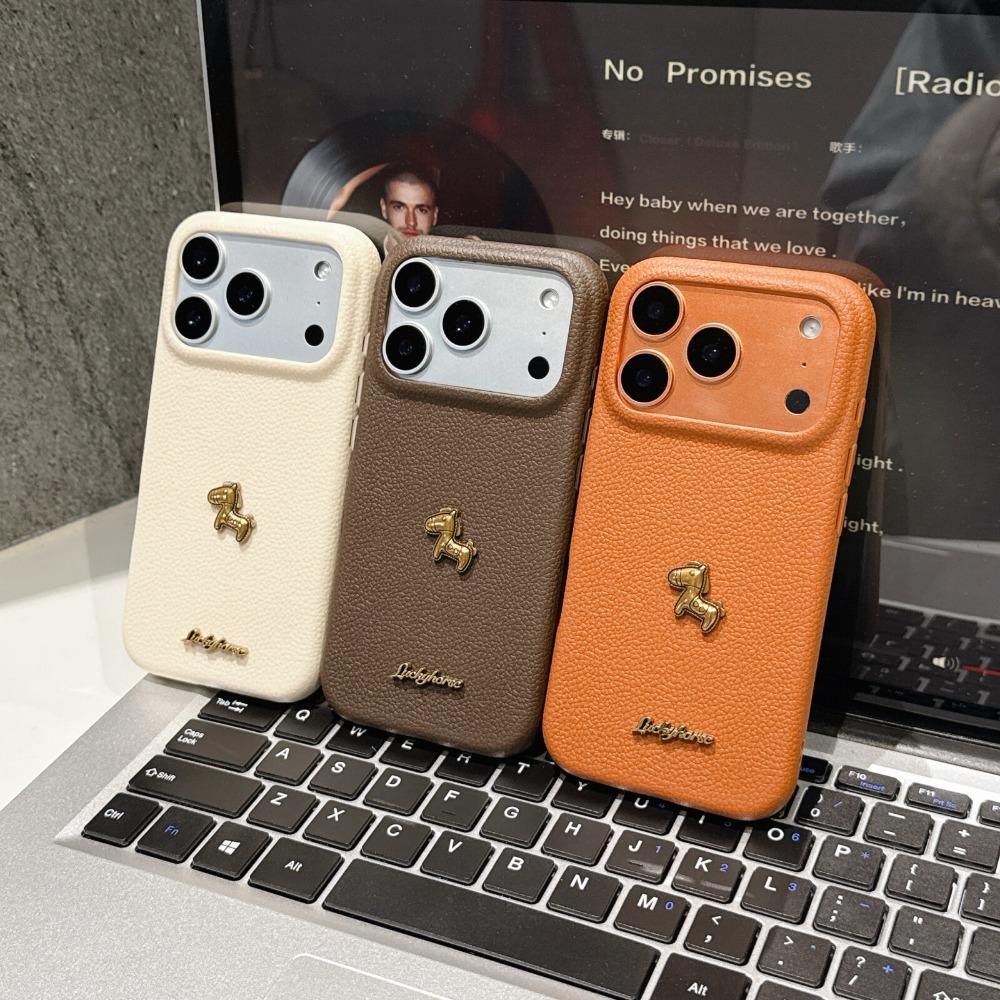 Modische Pony-Leder-Streifen-Hülle Für iphone 17 Air 16 15 14 13 12 Pro Max 17 Pro stoßfeste Schutzhülle Stoßfeste Abdeckung