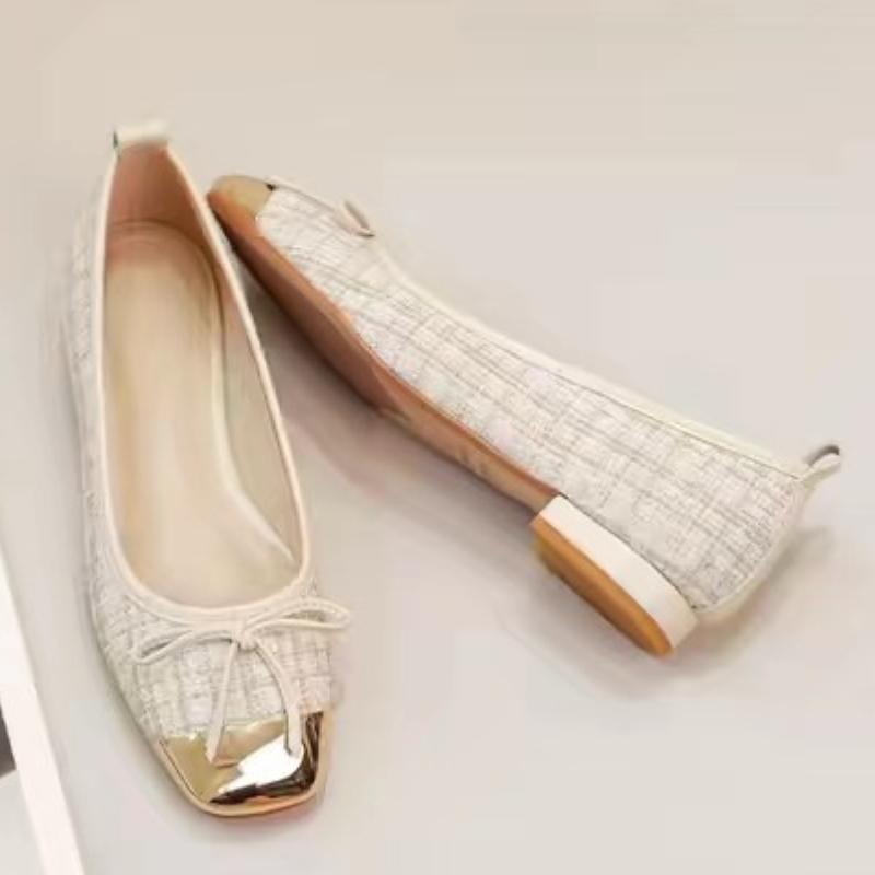 2025 New Round Toe Luxury Brand Design Bow Ballet Flat Shoes Women Genuine  Casual Shoes Zapatos Mujer Low Heel Shoes
