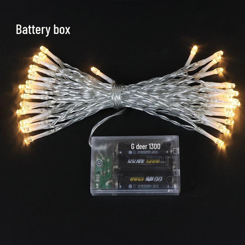 8-Function LED Holiday String Lights with Battery Box & USB - Perfect for Christmas, Birthdays, or Room Decor.