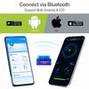OBD2 Bluetooth Scan Tool, OBD2 Scanner for iOS/Android, OBD II Scanner, Automotive Diagnostic Tester v1.5, Dual-Layer Chip (Japanese Manual Included)