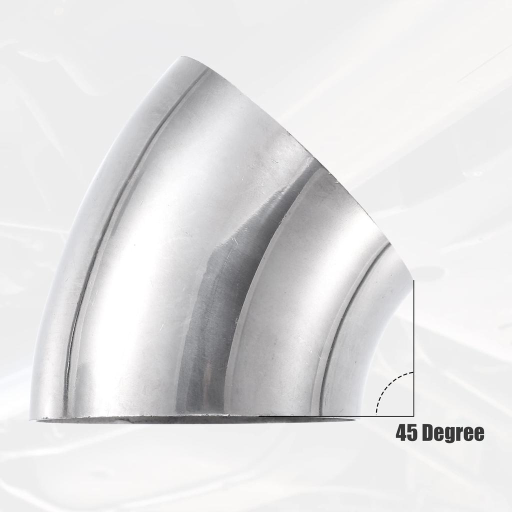 uxcell SS304 45 Degree Mandrel Bend Elbow Exhaust Pipe Stainless Steel Bend Pipe Modified