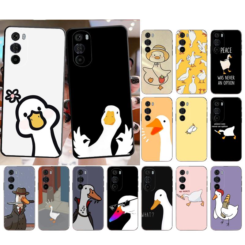 Cute Cartoon Goose Duck Phone Case For Motorola Edge 60 50 40 Pro 60 50 40 30 Ultra Neo Fusion Moto G Play G Stylus G Carcasas