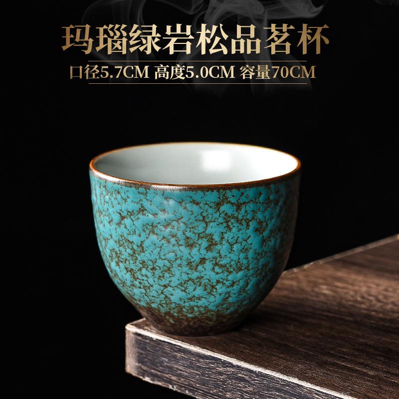 Tekopp i japansk stil Keramisk turkos glasyr Tekoppar Kung Fu-koppar Traditionella kinesiska Värmebeständiga Retrokoppar och muggar