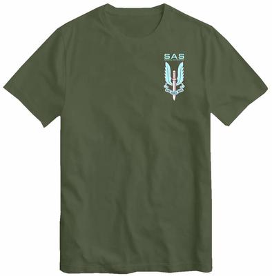 SAS Armee Militär Spezialkräfte S.A.S Pocket Ringer T-Shirt Tee Top Logo Blau