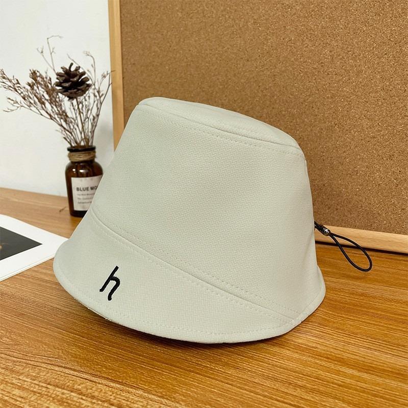Fischerhut Kinder Frühling und Herbst Mode Buchstabenstickerei h Standard Bucket Hat Gesicht zeigend vielseitig Kordelzug Beckenhut