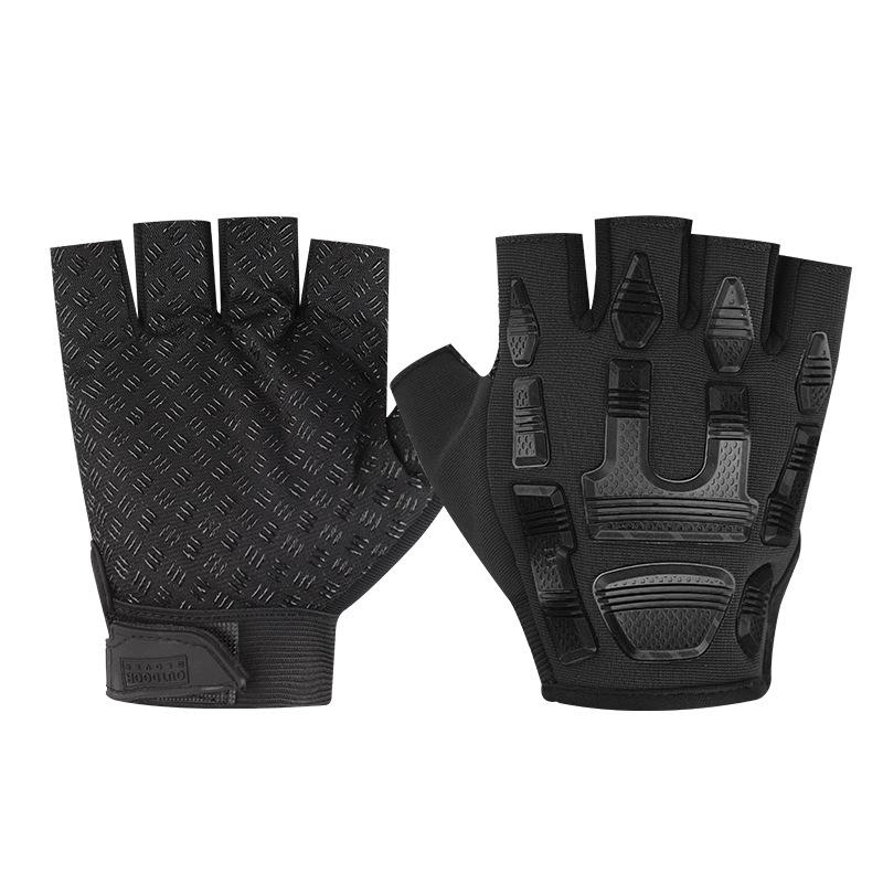 Tactical Half Finger Gloves Men's Outdoor Sports Cycling Training Anti Slip and Wear Resistant Protection Operations Military Fan Seal Special Forces