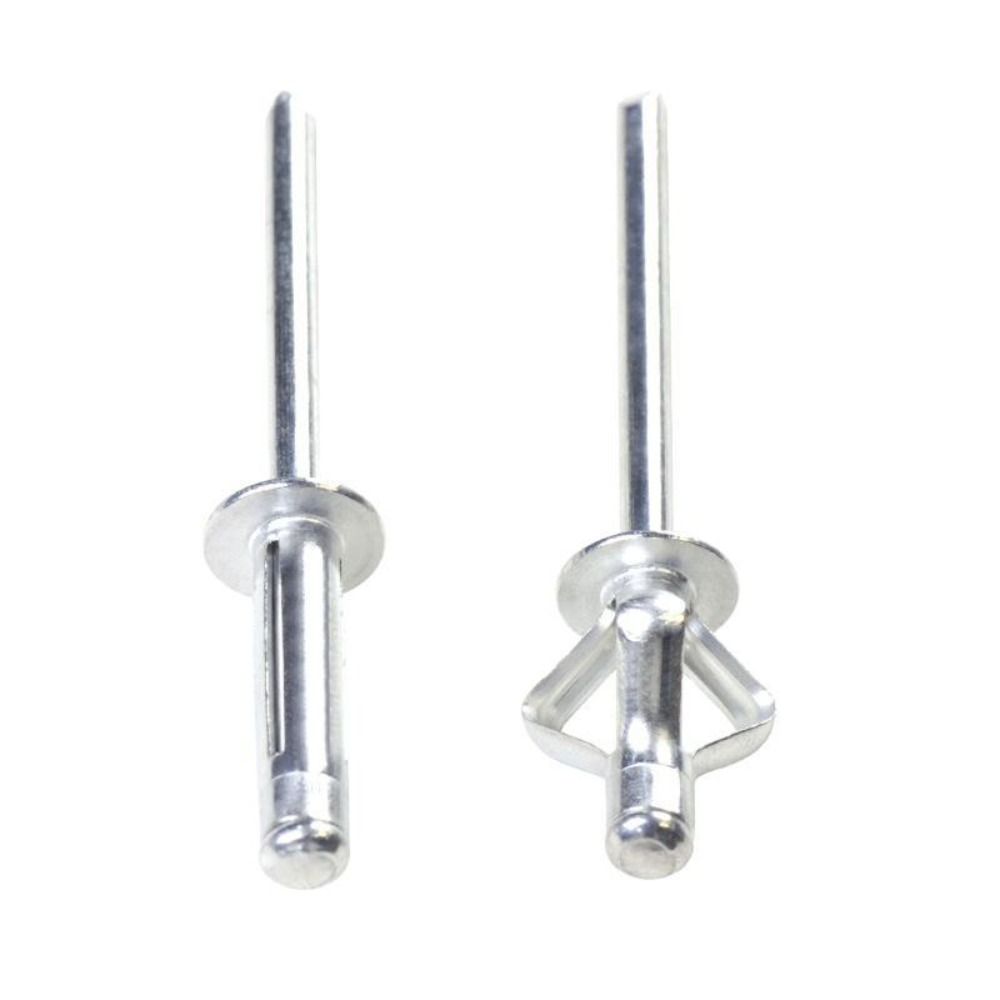 50pcs New 3.2mm 4.0mm 4.8mm Folding Blind Rivet Silver Round Head Aluminum Alloy Rivet Tri-fold Tri Grip Rivets