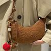 Autumn fashionable simple bag women 2025 new fashion shoulder messenger bag Korean version niche suede dumpling bag