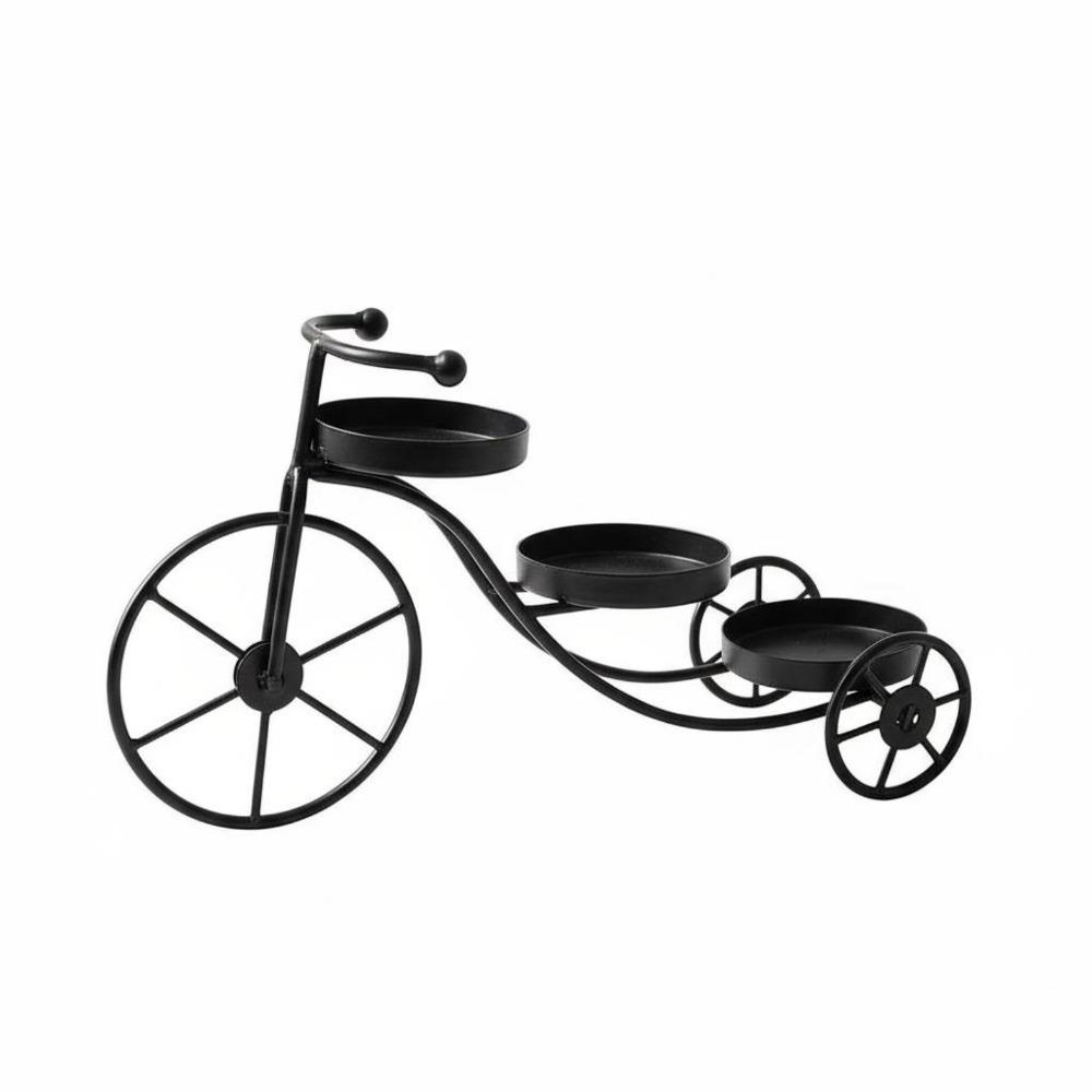3-Candle Holder Decorative Candle Stand Metal Tricycle Candle Holder Candle Holder Centerpiece чёрный