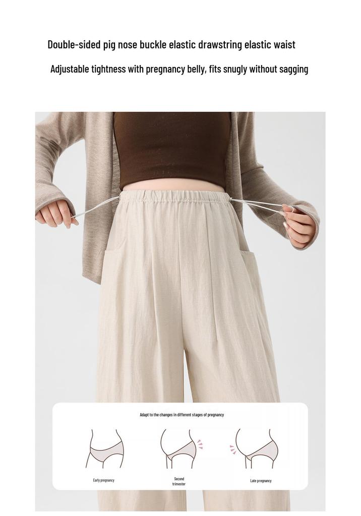 Spring-Summer 2026 Maternity Wide-Leg Pants - Comfortable, No Belly Tightening