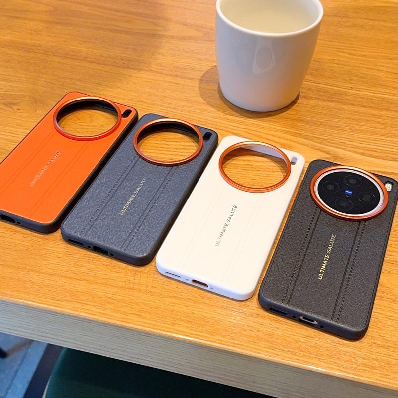 Luxury Cross Texture Leather Design Case For VIVO X300 Ultra X300s X300 Pro X200s X200 Pro Mini Slim Red Camera Ring Cover