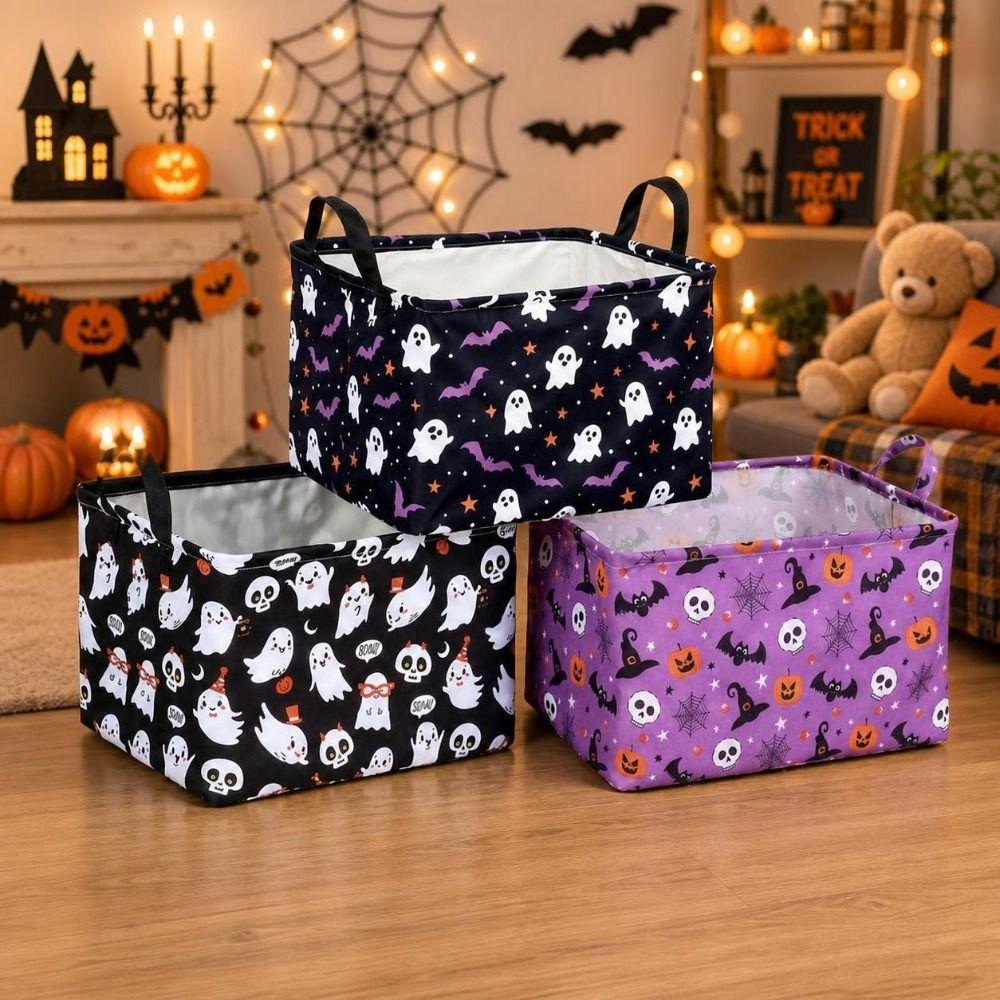 Large Capacity Halloween Storage Basket Pumpkin Sundries Organizer Laundry Basket Book Storage