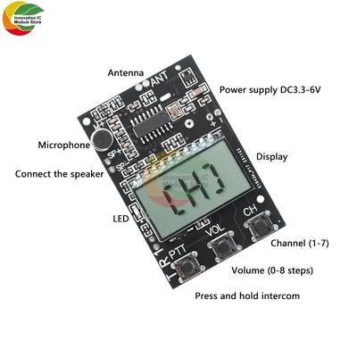 Einstellbares FM-Sender-Empfänger-Modul Walkie-Talkie Platine Transceiver All-in-One-Modul 27-480MHz DC3.3-6V