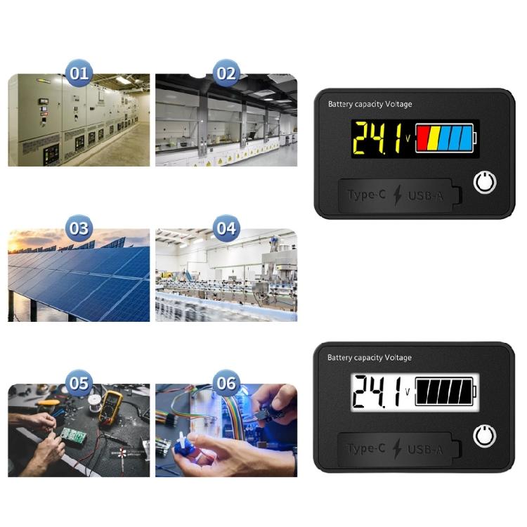 8-30V Battery Capacity Indicator LCD Car Motorcycle Voltmeter Electricity Meter Digital Battery Charge Levels Indicator