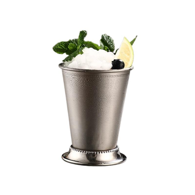JUSTINLAU 350ML Mint Julep Cup Stainless Steel Martini Mojto Mug for Cocktails and Whiskey Mixed Drinks Mug Party/Bar Beer Glass