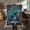 1Pc DemonReptiles Print Flannel Blanket, High quality Comfortable for All Seasons, Home Decor, Warmth and Comfort, Perfect for Christmas Gifts