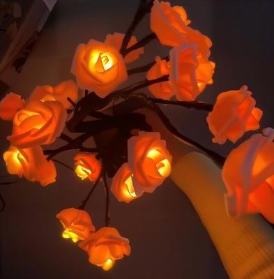 LED Rose Tree Desk Lamp USB Powered Artificial Flower Night Light Bedroom Living Room Party Wedding Valentine's Day Decoration