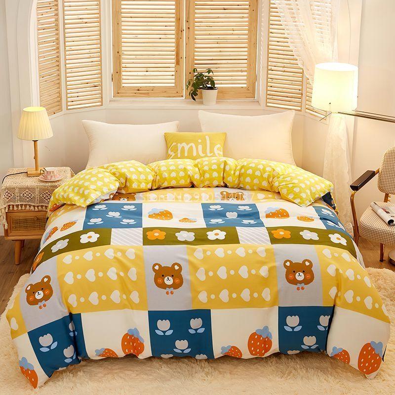 Sunflower Flowers Cotton Duvet Cover Printed Quilt Cover with Zipper Single Double Queen King Comforter Blanket Case Textile 1pc