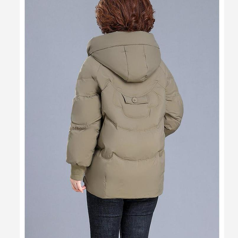 Jachetă scurtă de puf Haine de iarnă pentru vârsta mijlocie și vârstnici Jachetă de iarnă pentru femei Mărimi mari Jachetă subțire căptușită