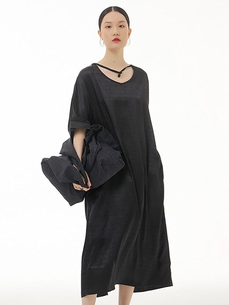 Xitao Vestido Casual da Moda com Laço Temperamento Mulheres WMD6962