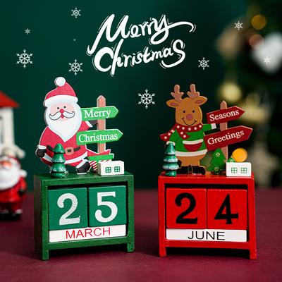 Wooden Christmas Tree Calendar Christmas Party Children's Gift Countdown Christmas Eve Gift Wooden Desktop Calendar Ornament