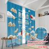 2pcs 2D Flat Printing Window Curtains The More You Read Fabric Without Electricity Family Party for Indoor Celebrations Room