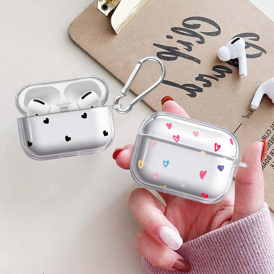 Case For Airpods 3 Pro 4 1 Pro2 Pro3 2 Clear Earphone Cases Cover Colorful Cartoon Love Heart