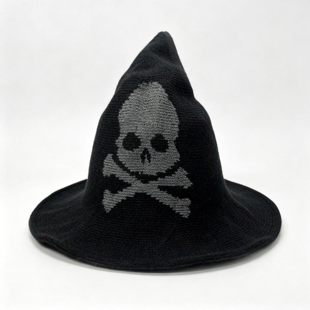 Vintage Witch Hat Halloween Wool Knit Hat Fashion Coseplay Accessories for Women