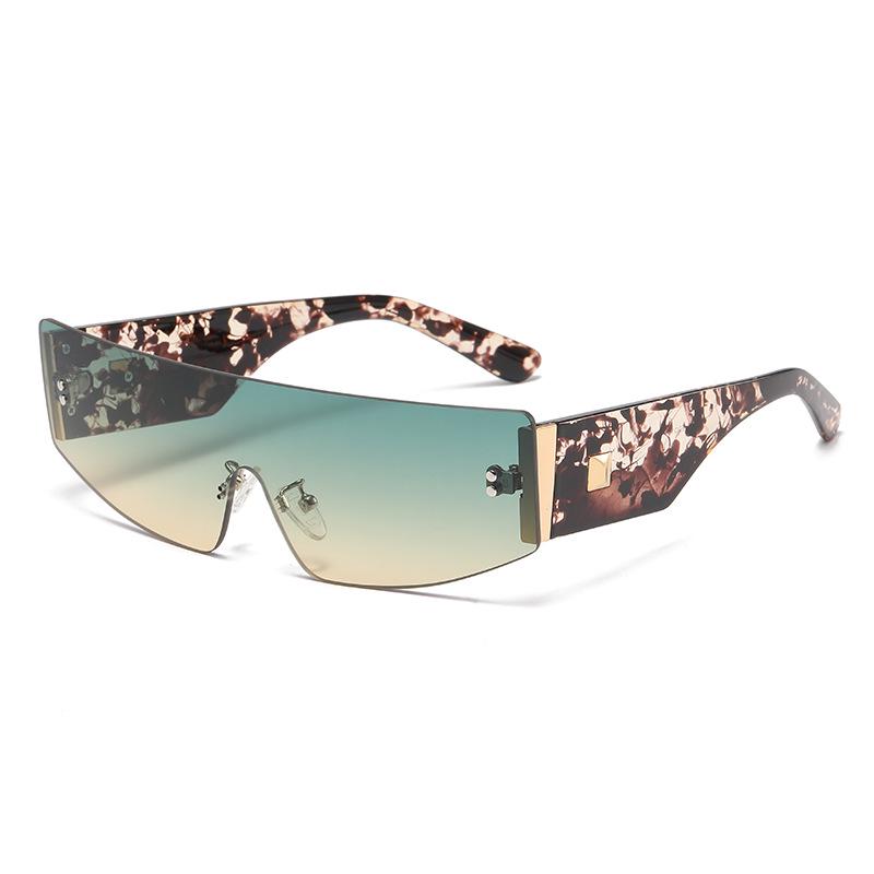 Trendy European  American Rimless One-Piece Women s Sunglasses - Celebrity Style